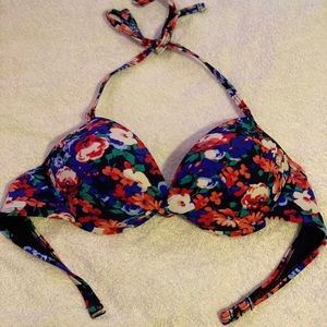 Flower Print Push-Up Bikini Top